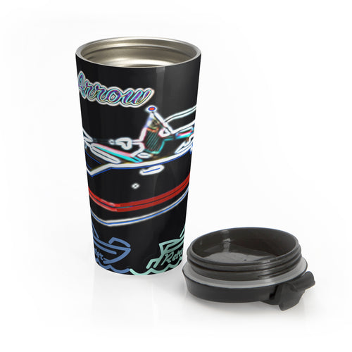 Silver Arrow Exterior in Neon Stainless Steel Travel Mug