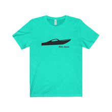 Black Boat by Retro Boater Unisex Jersey Short Sleeve Tee