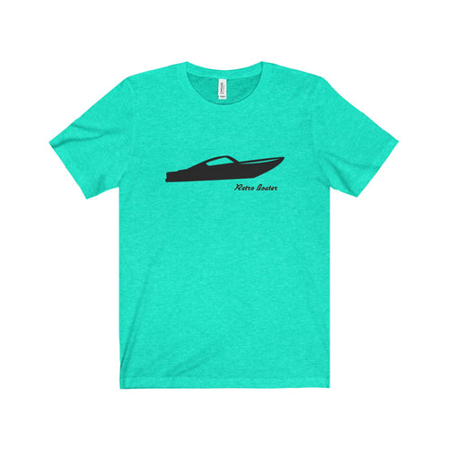 Black Boat by Retro Boater Unisex Jersey Short Sleeve Tee