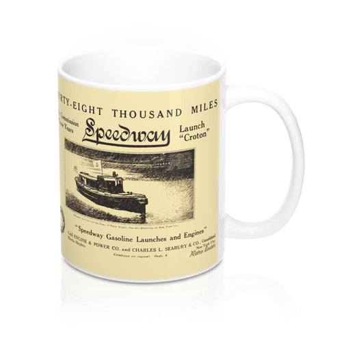Speedway Boat and Engine Company 11oz Mug by Retro Boater