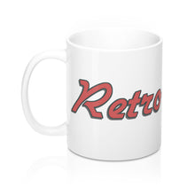 Retro Boater in Red/Grey outline Mug 11oz
