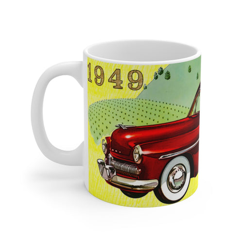 1949 Mercury Woody Station Wagon White Ceramic Mug by SpeedTiques