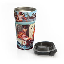 Vintage Boat Babes on an Overnight Houseboat Party Stainless Steel Travel Mug