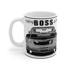 1969 Ford Boss 429 Mustang White Ceramic Mug by SpeedTiques