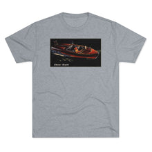 Vintage Chris Craft Runabout on a Night Ride Men's Tri-Blend Crew Tee