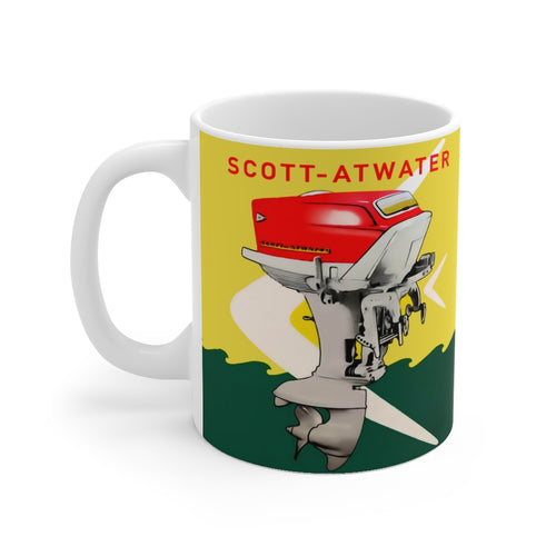 Vintage Scott-Atwater White Ceramic Mug by Retro Boater