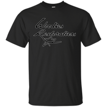 Woodies Restorations logo in white outline G200 Gildan Ultra Cotton T-Shirt