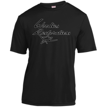 Woodies Restorations Logo in white outline YST350 Sport-Tek Youth Moisture-Wicking T-Shirt