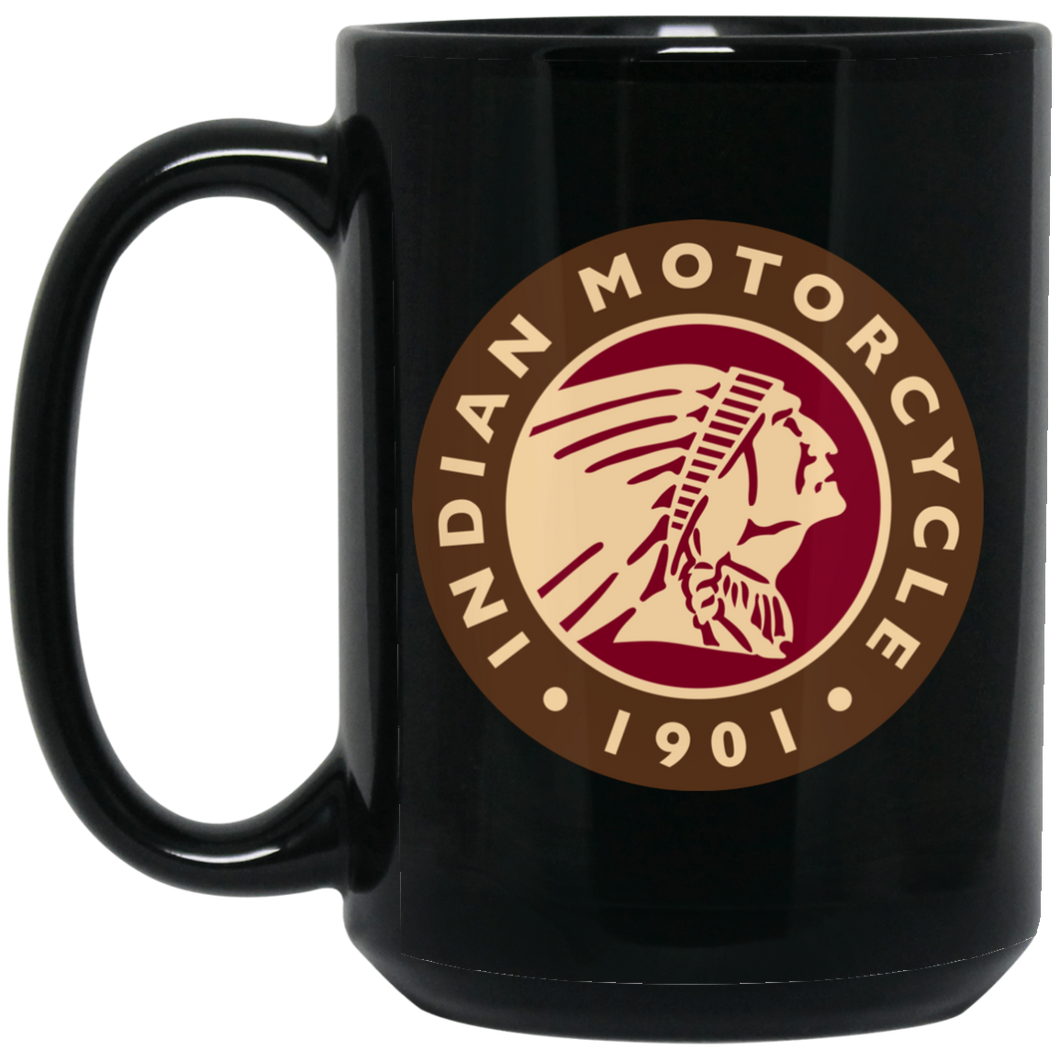 1901 Vintage Indian Motorcycle BM15OZ 15 oz. Black Mug