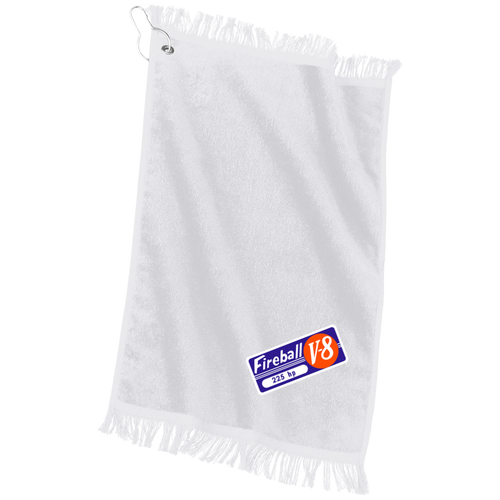 VIntage Gray Marine Fireball V8 Port & Co. Grommeted Finger Tip Towel