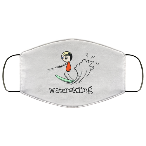 Waterskiing Fun Drawing FMA Face Mask