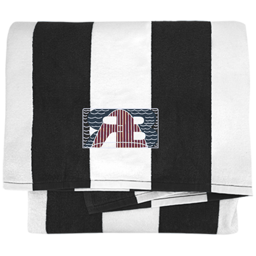 Retro Boater Logo PT43 Port & Company Cabana Stripe Beach Towel
