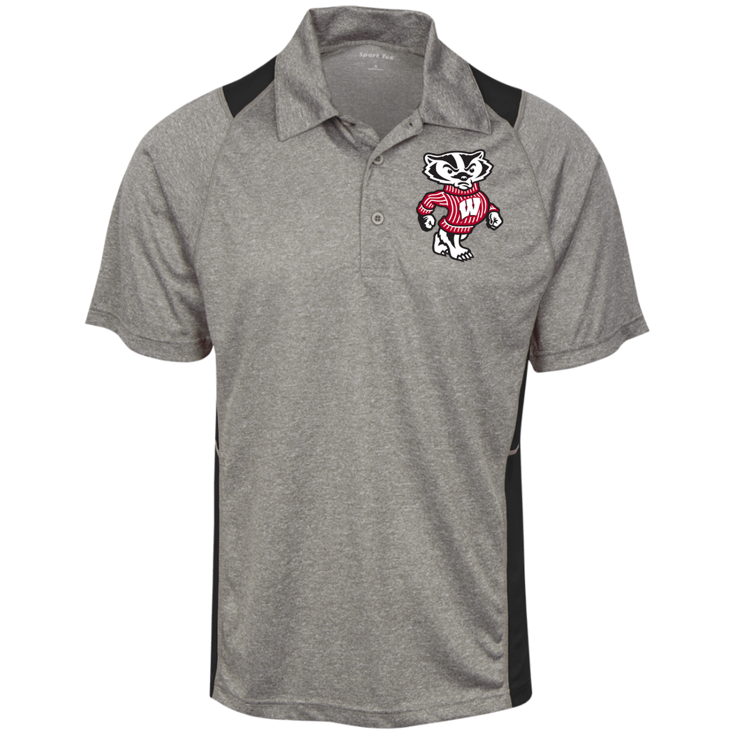 Wisocnsin Badgers ST665 Heather Moisture Wicking Polo