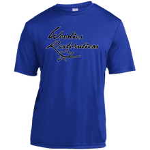 Woodies Restorations Logo in white outline YST350 Sport-Tek Youth Moisture-Wicking T-Shirt
