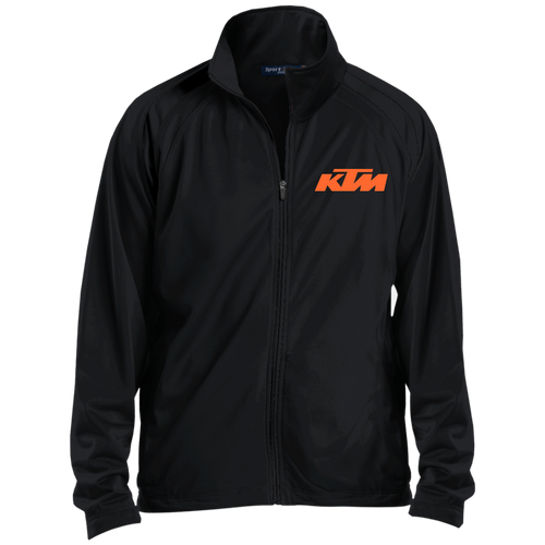 Classic White KTM Motorcycle Men's Raglan Sleeve Warmup Jacket