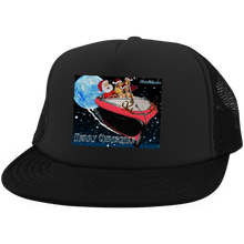 Santas Got A Brand New Ride! by Retro Boater District Trucker Hat with Snapback
