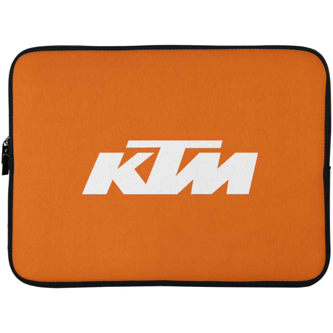Classic White KTM Motorcycle Laptop Sleeve - 15 Inch