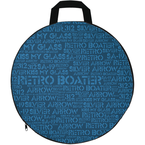 Retro Boater Crazy Blue Print SUBSCBK Round Seat Cushion