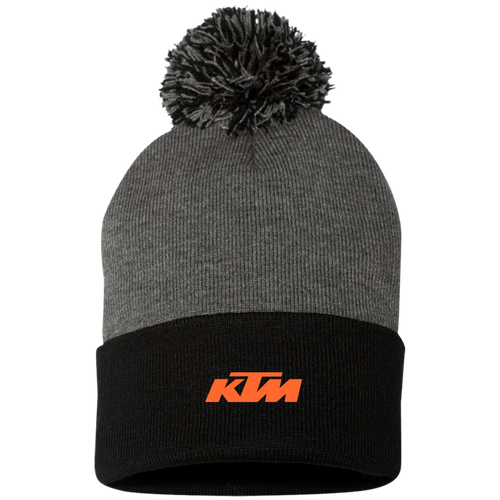 Classic Style Orange KTM Motorcycle Pom Pom Knit Cap