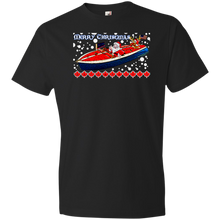 Santa and Rudolph take a Chris Craft Cruise  Anvil Lightweight T-Shirt 4.5 oz