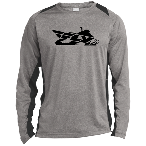 Classic Fly Racing Snowmobile Long Sleeve Heather Colorblock Tee