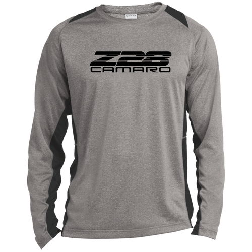 Classic Chevy Camaro Z28 ST361LS Long Sleeve Heather Colorblock Performance Tee
