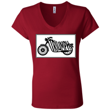 Vintage Triumph Motorcycle B6005 Ladies' Jersey V-Neck T-Shirt