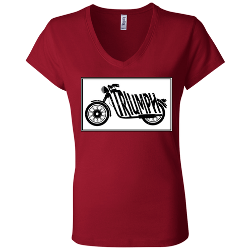 Vintage Triumph Motorcycle B6005 Ladies' Jersey V-Neck T-Shirt