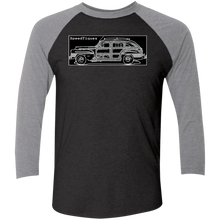 1942 Chrysler Town and Country Barrelback by Speedtiques Next Level Tri-Blend 3/4 Sleeve Baseball Raglan T-Shirt