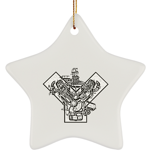 Ford Y-Blcok by Retro Boater SUBORNS Ceramic Star Ornament