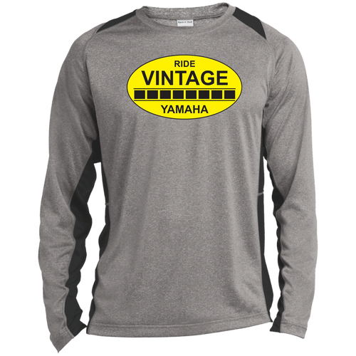 Vintage Yamaha ST361LS Long Sleeve Heather Colorblock Performance Tee