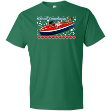 Santa and Rudolph take a Chris Craft Cruise  Anvil Lightweight T-Shirt 4.5 oz