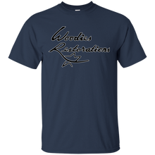 Woodies Restorations logo in white outline G200 Gildan Ultra Cotton T-Shirt