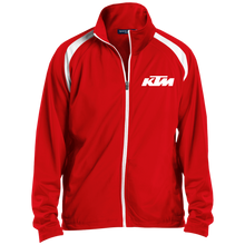 Classic White KTM Motorcycle JST90 Men's Raglan Sleeve Warmup Jacket