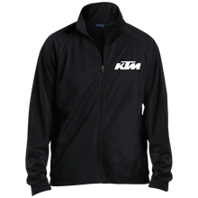 Classic White KTM Motorcycle JST90 Men's Raglan Sleeve Warmup Jacket