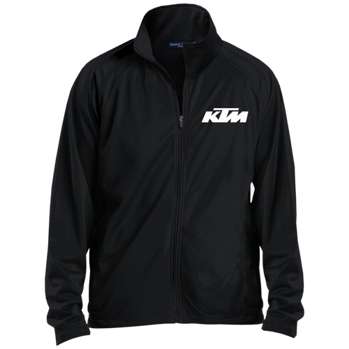Classic White KTM Motorcycle JST90 Men's Raglan Sleeve Warmup Jacket