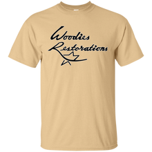 Woodies Restorations logo in white outline G200 Gildan Ultra Cotton T-Shirt