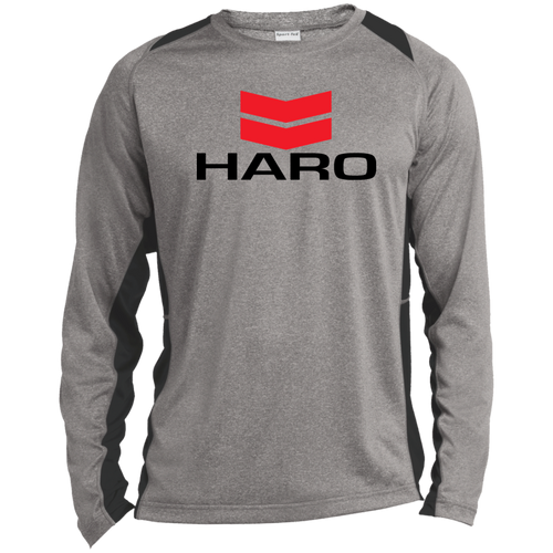 Classic Haro BMX Bikes Long Sleeve Heather Colorblock Performance Tee