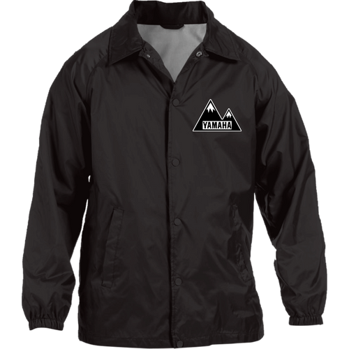 Classic Yamaha ATV Snowmobile with Mountain Background Nylon Staff Jacket