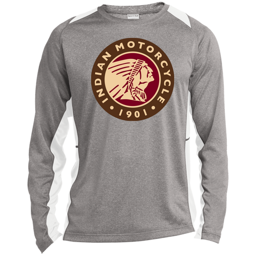 Vintage Indian Motorcycle Company 1901 ST361LS Long Sleeve Heather Colorblock Performance Tee