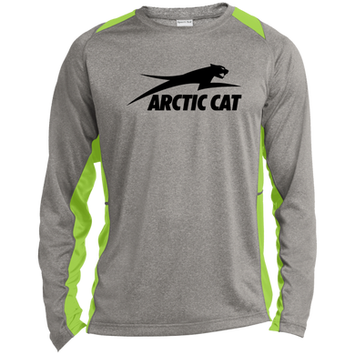 Vintage Arctic Cat ST361LS Long Sleeve Heather Colorblock Performance Tee