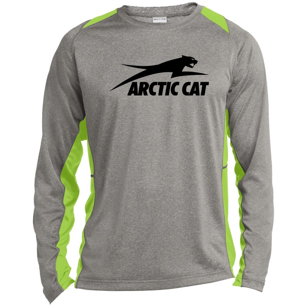 Vintage Arctic Cat ST361LS Long Sleeve Heather Colorblock Performance Tee