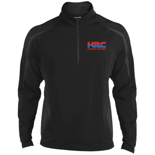 Classic Honda Racing Corp Men's Sport Wicking Colorblock 1/2 Zip