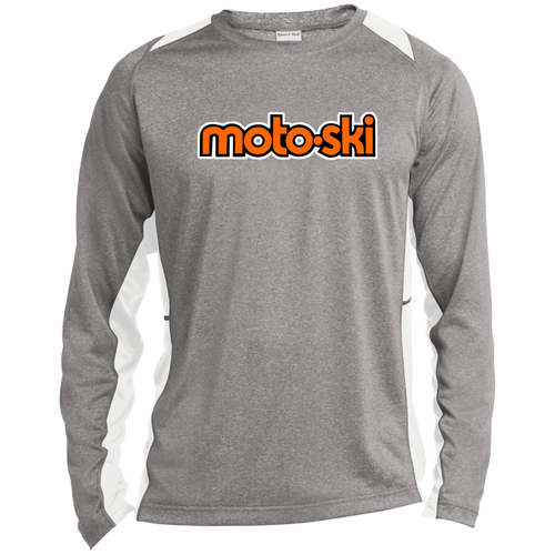 Vintage Moto-Ski Long Sleeve Heather Colorblock Performance Tee