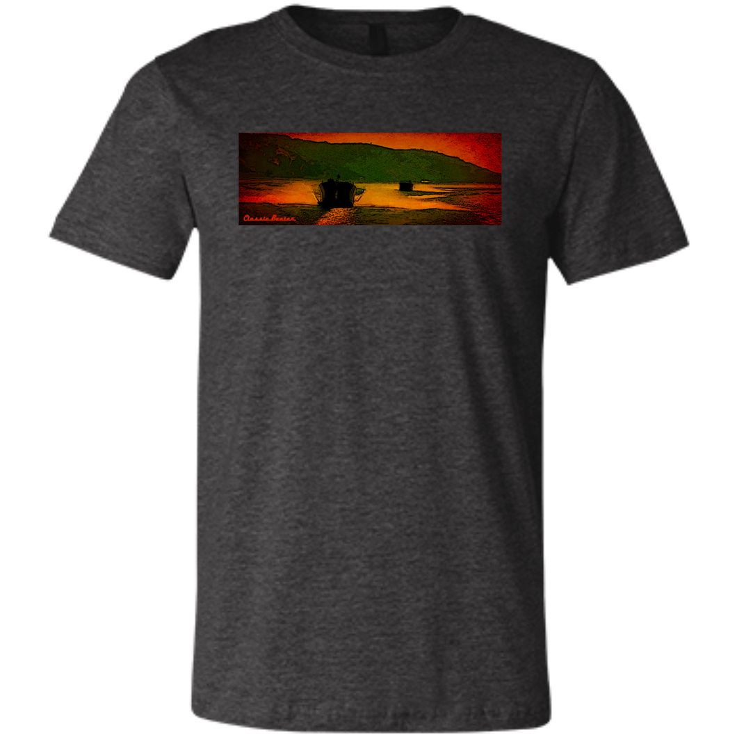 Sunset Lake Cruise by Classic Boater 3001C Bella + Canvas Unisex Jersey Short-Sleeve T-Shirt