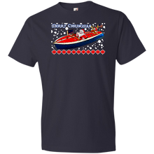 Santa and Rudolph take a Chris Craft Cruise  Anvil Lightweight T-Shirt 4.5 oz