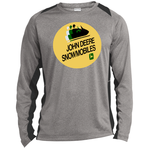 Vintage John Deere Snowmobiles ST361LS Long Sleeve Heather Colorblock Performance Tee