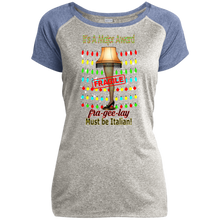 Christmas Leg Lamp LST362 Sport-Tek Ladies Heather on Heather Performance T-Shirt