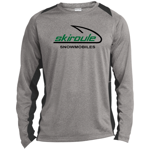 Vintage Skiroule Snowmobiles Long Sleeve Heather Colorblock Performance Tee