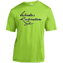 Woodies Restorations Logo in white outline YST350 Sport-Tek Youth Moisture-Wicking T-Shirt